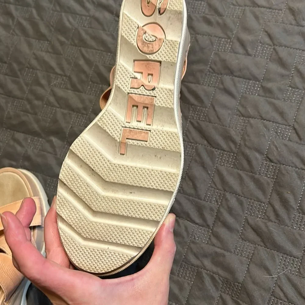 Sorel Leather Joanie II Platform Wedge Sandals 9